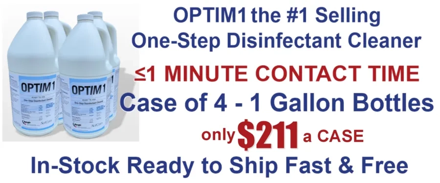 We have Optim1 cases of 4 x 1 Gallon Bottles for sale at $211.