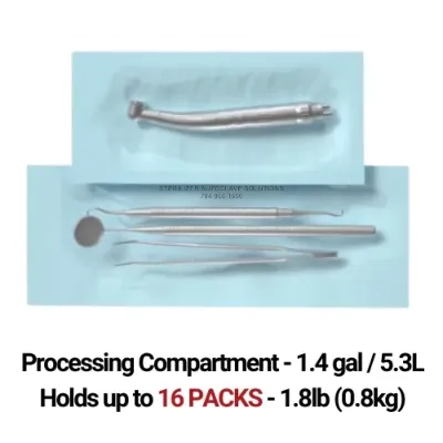 Enbio Pro processing compartment holds up to 16 instrument packs