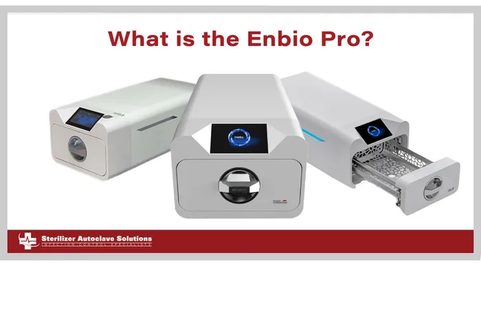 This thumbnail graphic shows text and 3 angles of an autoclave.