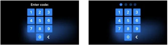 enbio code entry screen graphic