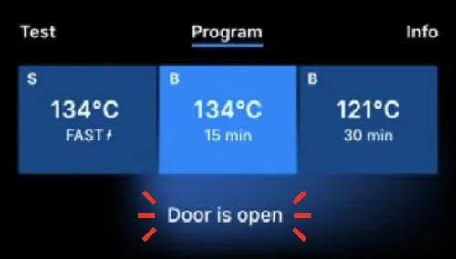 enbio door open warning screen graphic