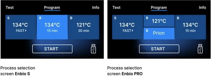 enbio pro and enbio s program screens graphic