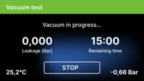 enbio vacuum test in progress graphic