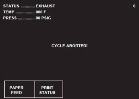 steris amsco cycle aborted screen graphic 