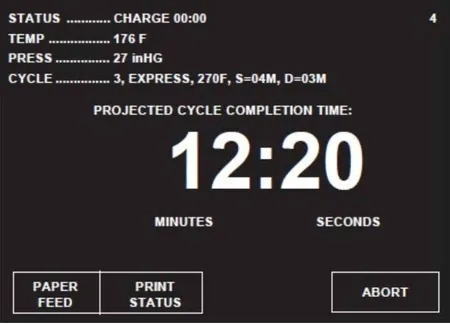 steris amsco v116 express cycle charge graphic 
