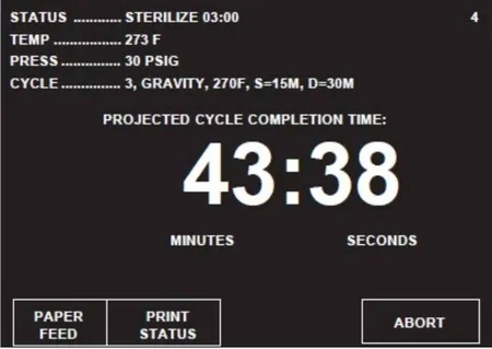 steris amsco v116 gravity cycle sterilize screen graphic 