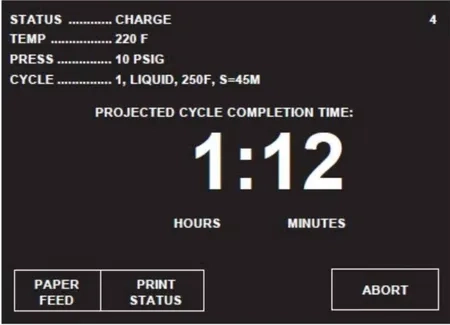 This is the Steris Amsco liquid cycle charge screen