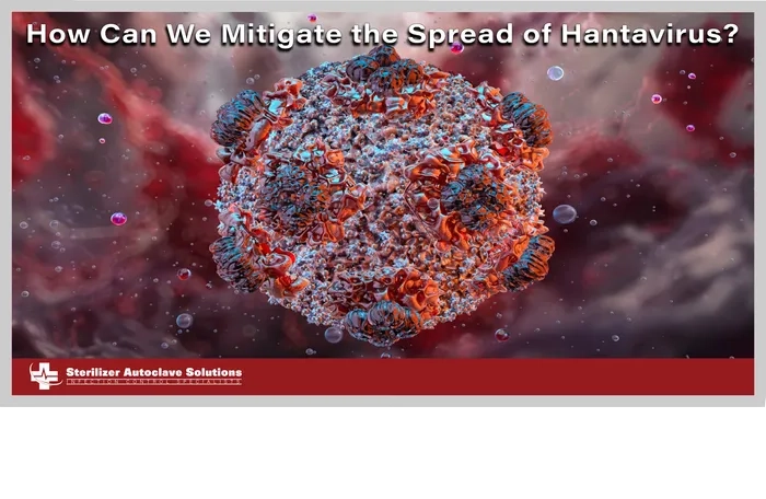 How Can We Mitigate the Spread of Hantavirus? graphic This is a thumbnail graphic with a viral bacteria cell and text on top