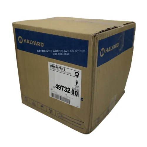 Case of 1000 X-Large Halyard Pink Powder Free Nitrile Exam Gloves 49732