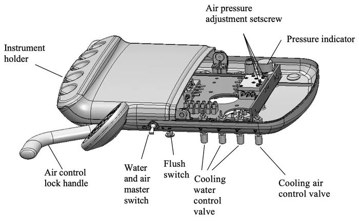 flight a12 operatory internal of handpiece controls graphic