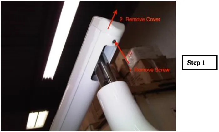 flight a12 operatory light arm adjustment step 1 graphic