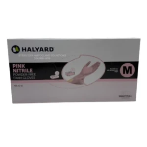 Single box of 100 Medium Halyard Pink Powder Free Nitrile Exam Gloves 49730
