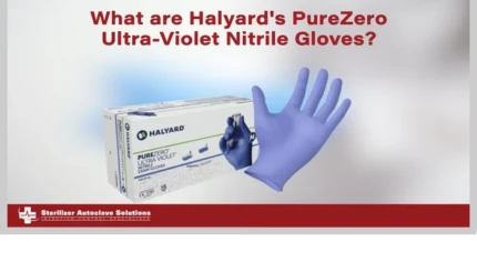 This is a thumbnail graphic with title text and a box of gloves and example glove.