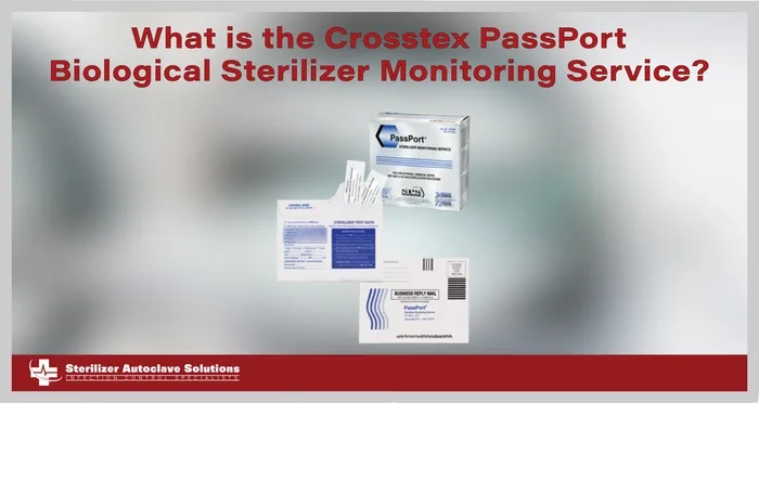 What is the Crosstex PassPort Biological Sterilizer Monitoring Service? graphic THis thumbnail graphic shows the blog title and a picture of the sterilization monitoring system
