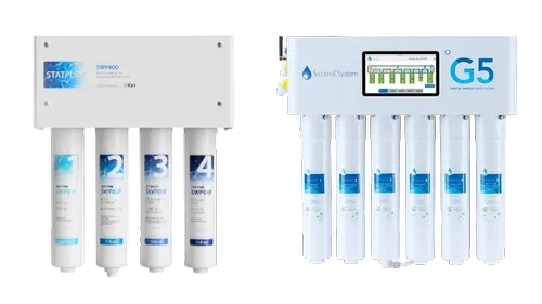 This is a picture of two water filtration systems: the SciCan StatPure and Sterisil System G5