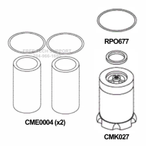 CMK155 Midmark RPI P21 & P22 Oil-Less Two Headed Compressor PM Kit #CMK155