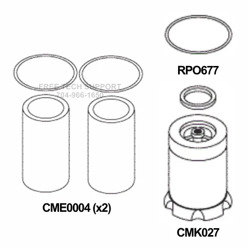 CMK155 Midmark RPI P21 & P22 Oil-Less Two Headed Compressor PM Kit #CMK155