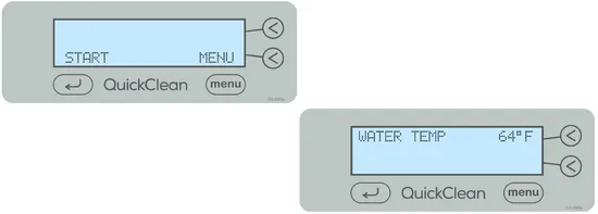 midmark quickclean cycle start and water temp screens graphic