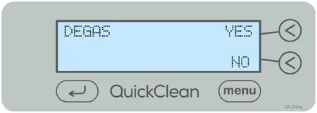 midmark quickclean degas confirmation screen graphic