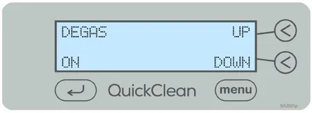 midmark quickclean degas cycle setting screen graphic