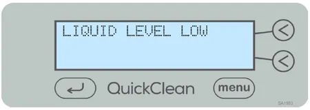 midmark quickclean low liquid level screen graphic