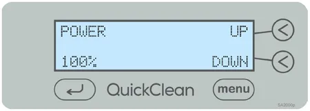 midmark quickclean power level setting screen graphic