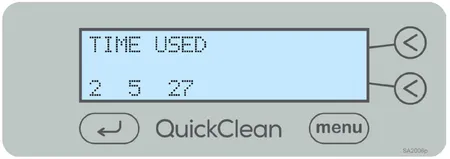 midmark quickclean time used screen graphic