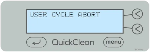 midmark quickclean user cycle abort screen graphic 