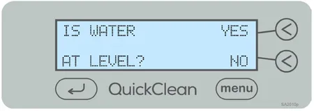 midmark quickclean water level confirmation screen graphic