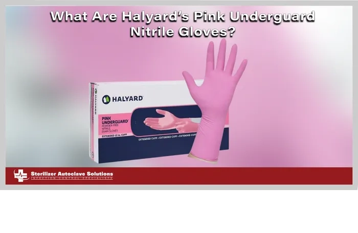 what are halyard's pink underguard nitrile gloves graphic This is a thumbnail for a blog talking about nitrile gloves.