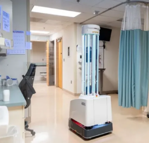 uvc robot in hospital graphic